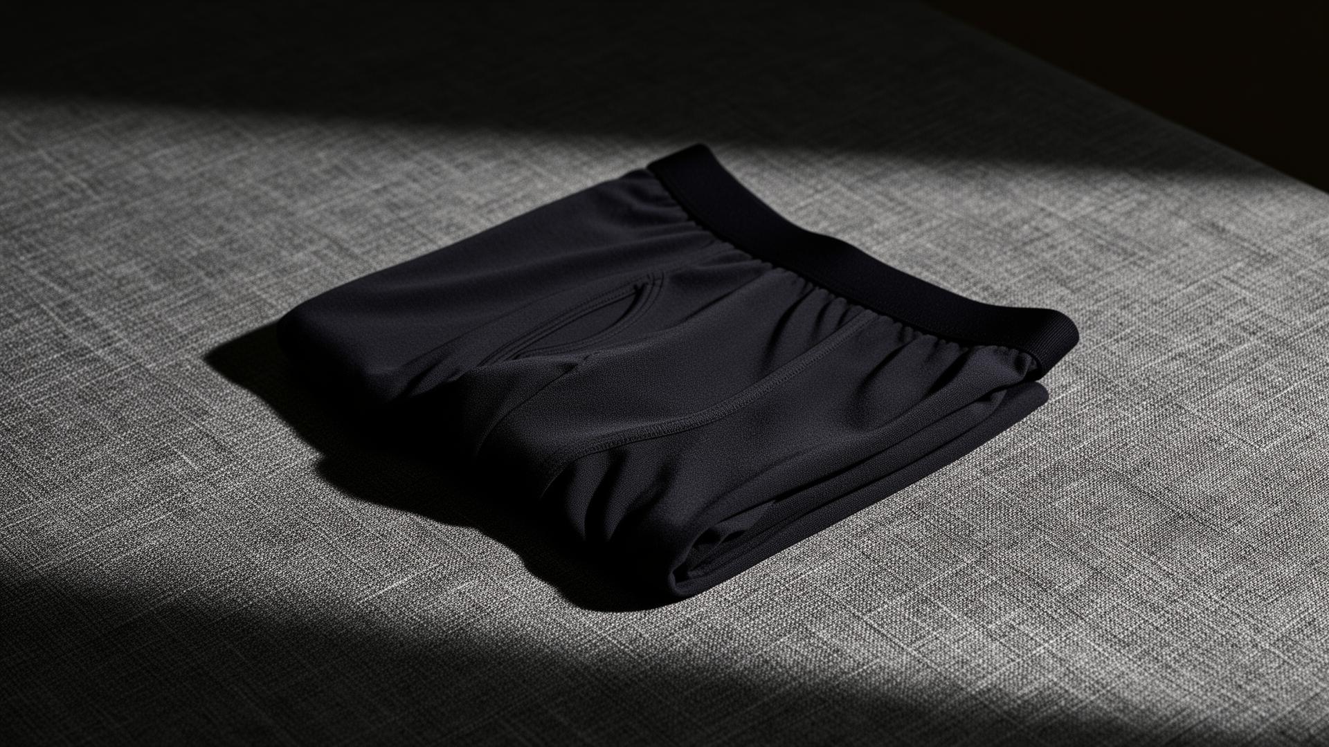 Folded premium micromodal underwear in matte black